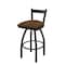 Holland Bar Stool Co 30" Low Back Swivel Bar Stool, Black Wrinkle, Rein Thatch Seat 82130BW026 - alternate 1